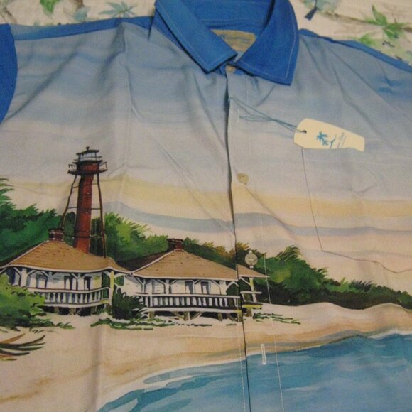 NWT TWO 2XL Unique Royaura Hawaiian Shirts Mt. Fuji and a Tropic Scene - Picture 11 of 15
